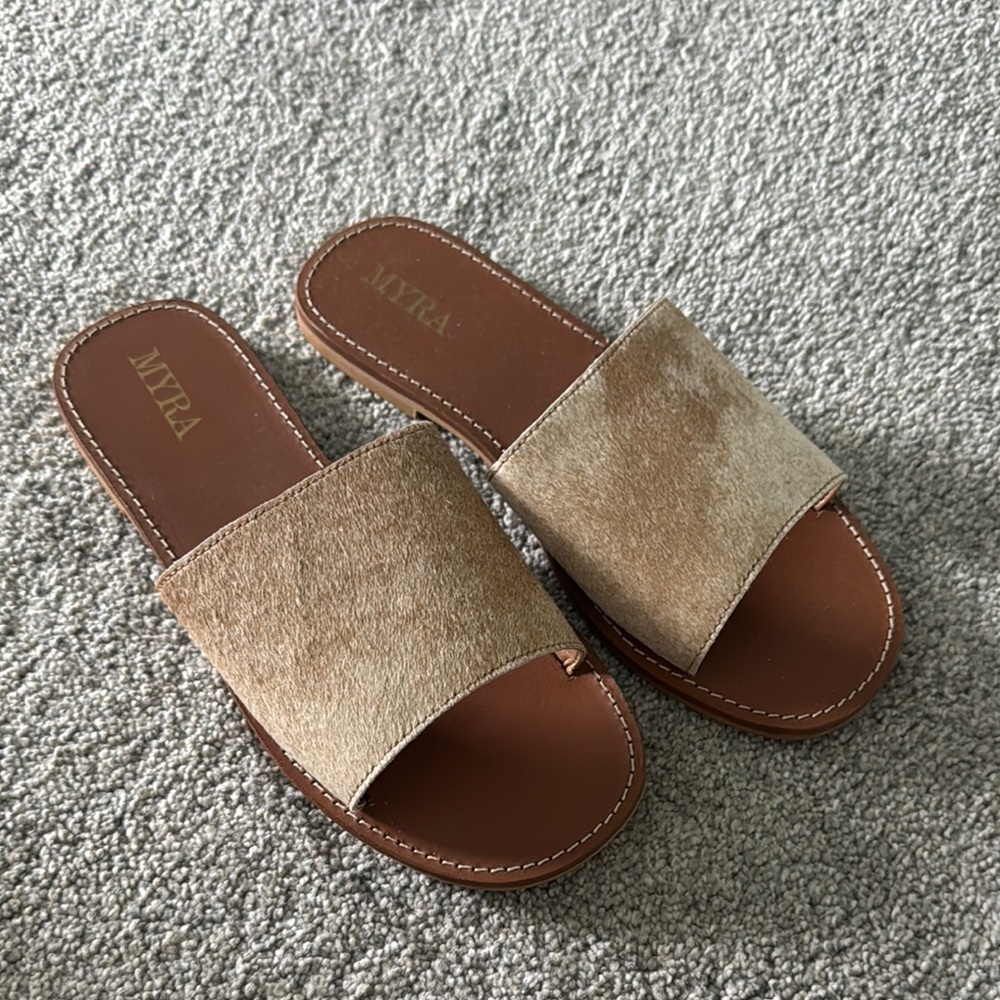 Myra Bag Tan and Brown Sandals